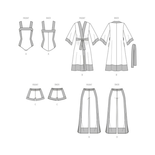 McCalls Schnittmuster M8411 -  Dessous, Body Shorts, Hose und Morgenmantel – Bild 9