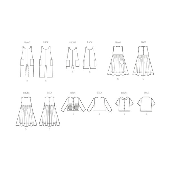McCalls Schnittmuster M8416 - Kleid, Overalls, Jacke für Kleinkinder – Bild 9