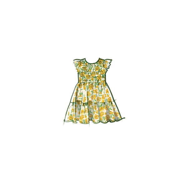 McCalls Schnittmuster M8417 - Kleid mit gesmoktem Oberteil und Stirnband für Kinder – Bild 3