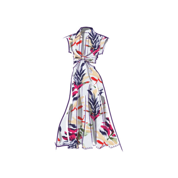 McCalls Schnittmuster M8403 -  raffiniert gestaltetes Kleid, Taille verknotet – Bild 4