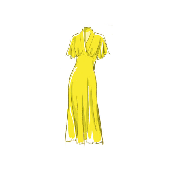 McCalls Schnittmuster M8406 - sommerliches Kleid mit weit hoher Taille und Puffärmel – Bild 4