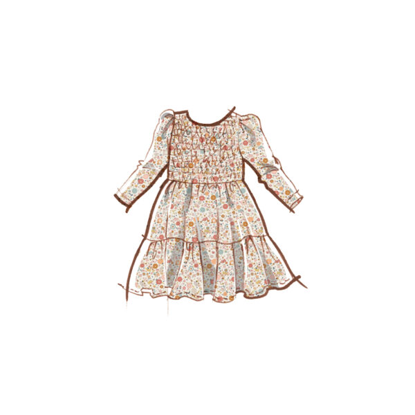 McCalls Schnittmuster M8417 - Kleid mit gesmoktem Oberteil und Stirnband für Kinder – Bild 4