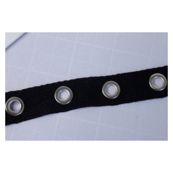Ösenband - Baumwolle schwarz - 20mm - Ösen Nickel – Bild 4