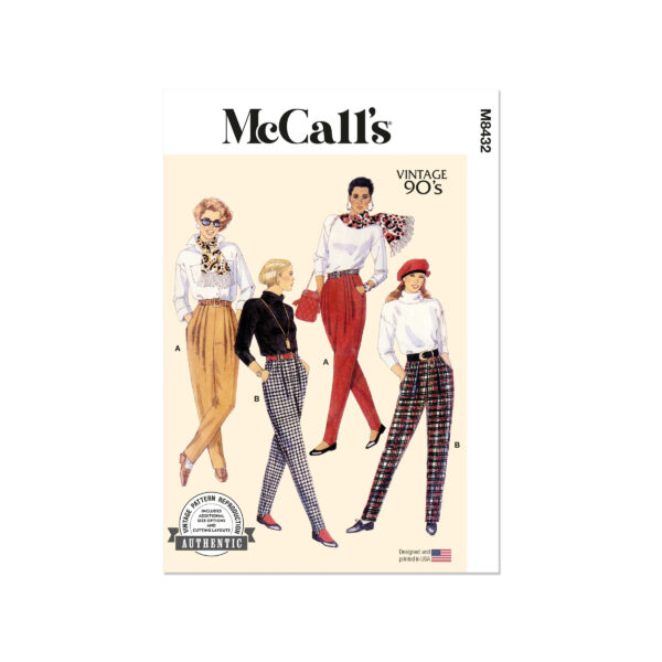 McCalls Schnittmuster M8432 - vintage - Hosenparade aus den 90 er Jahren