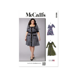 McCalls Schnittmuster M8435 -  Kleid mit Karree Ausschnitt und Knopfblende