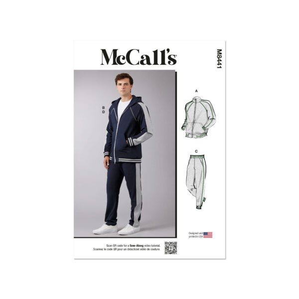 McCalls Schnittmuster M8441 - Trainingsanzug, Jogginganzug für Herren