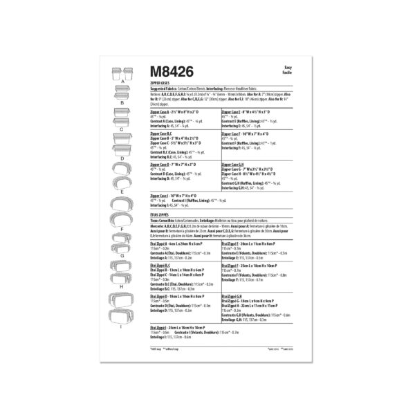 McCalls Schnittmuster M8426 - Utensilo, kleine Taschen, Kosmetiktasche – Bild 5
