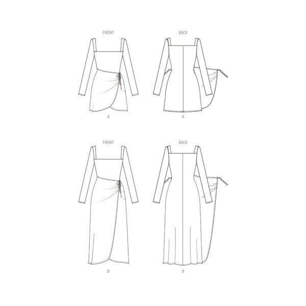 McCalls Schnittmuster M8436 - Kleid mit eckigem Ausschnitt und verknoteter Taille – Bild 8