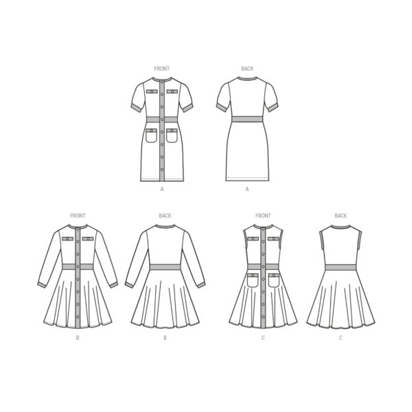 McCalls Schnittmuster M8445 - Kleid mit Blenden und Knopfleiste für Teenies – Bild 8