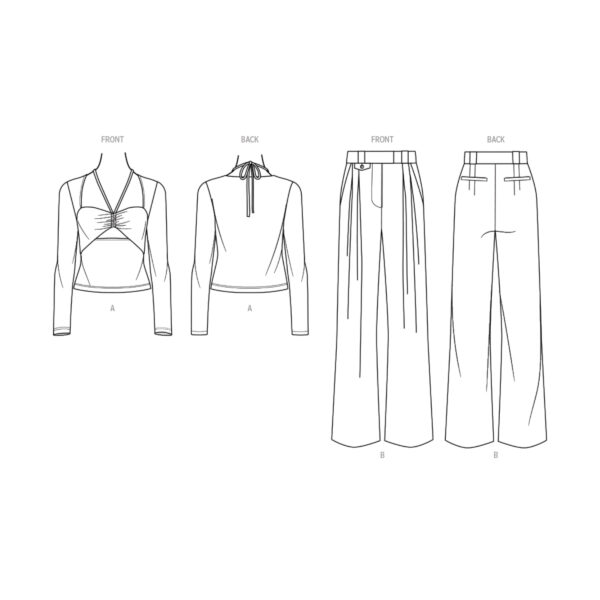 knowME Schnittmuster - ME2053 - Bundfaltenhose und Shirt – Bild 6