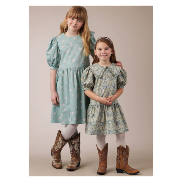 McCalls Schnittmuster M8444 - Kleid mit Volant und großem Kragen, Mädchen – Bild 2