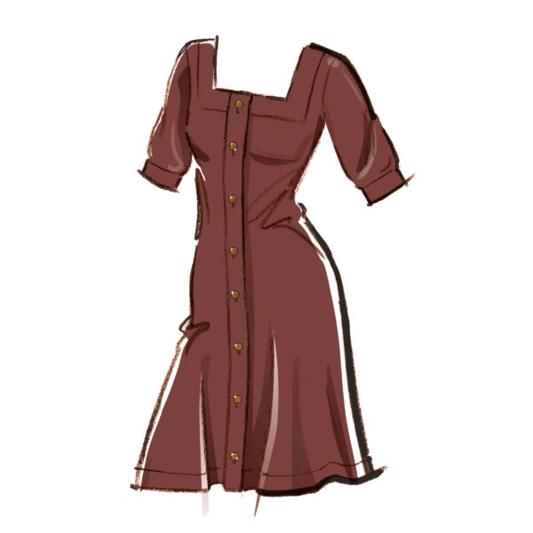 McCalls Schnittmuster M8434 -  Kleid mit Karree Ausschnitt und Knopfblende – Bild 3