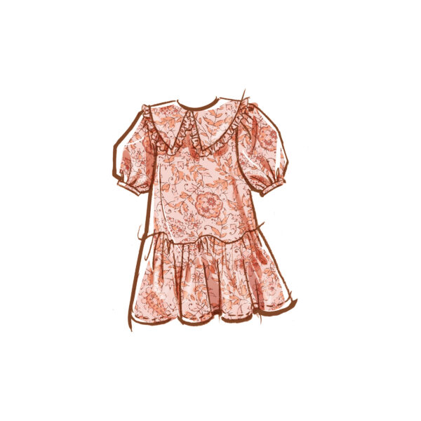 McCalls Schnittmuster M8444 - Kleid mit Volant und großem Kragen, Mädchen – Bild 3