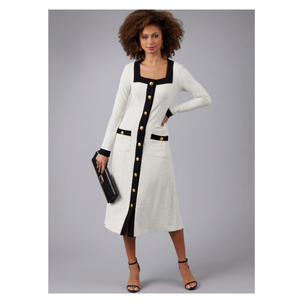 McCalls Schnittmuster M8434 -  Kleid mit Karree Ausschnitt und Knopfblende – Bild 5
