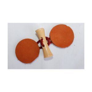 Knebelverschluß 1 Set, Knebelknopf, Holzknopf mit Echtleder, für Taschen, Beige/Bordeaux