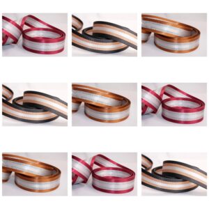 2.15EUR/m, 3m Gurtband, 38mm, doppelseitig mit Lurex, verschiedene Farben