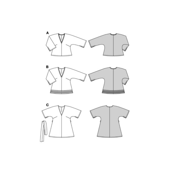 Burda Easy Schnittmuster Nr. 5776 - Bluse - V-Ausschnitt - 3 Varianten – Bild 9