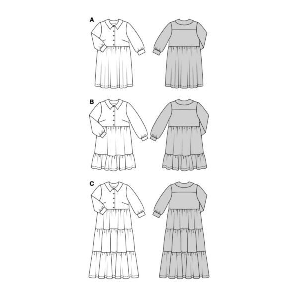 Burda Easy Schnittmuster Nr. 5802 - Kleid - Hemdblusenkleid - 3 Varianten – Bild 9