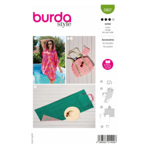 Burda Style Schnittmuster Nr. 5807 - Accessoires - Poncho - Tasche - Strandmatte