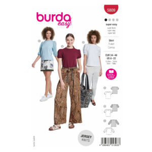 Burda Easy Schnittmuster Nr. 5809 - T-Shirt - Shirts mit Ärmelvarianten