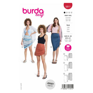 Burda Easy Schnittmuster Nr. 5811 - Rock - seitliche Raffung - 3 Varianten