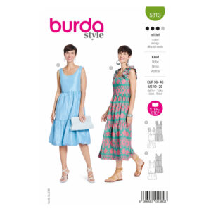 Burda Style Schnittmuster Nr. 5813 - Kleid - zeitlose Kleider - 2 Varianten