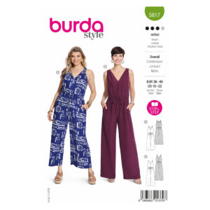 Burda Style Schnittmuster Nr. 5817 - Overall - V-Ausschnitt - 2 Varianten