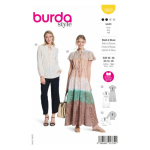 Burda Style Schnittmuster Nr. 5823 - Kleid + Bluse - Plastron-Stil