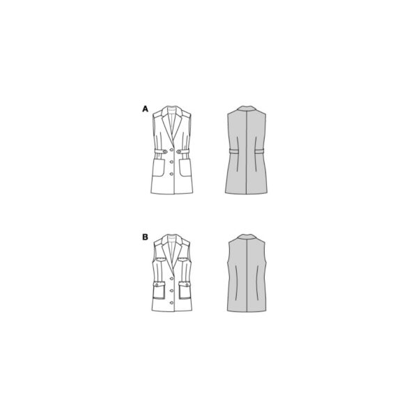 Burda Style Schnittmuster Nr. 5827 - Weste - langgezogenes Revers - 2 Varianten – Bild 8