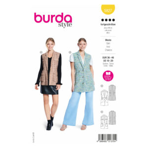 Burda Style Schnittmuster Nr. 5827 - Weste - langgezogenes Revers - 2 Varianten