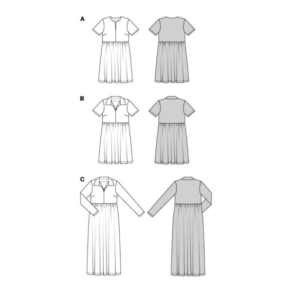 Burda Easy Schnittmuster Nr. 5829 - Kleid - Mini, knielang, Maxi - 3 Varianten – Bild 9