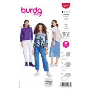 Burda Easy Schnittmuster Nr. 5831 - Shirt - kurze oder lange Ärmel - 3 Varianten