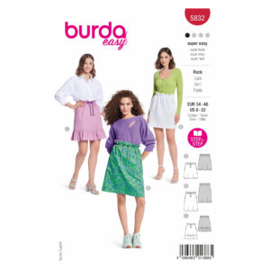 Burda Easy Schnittmuster Nr. 5832 - Rock - einfach - sportlich - 3 Varianten