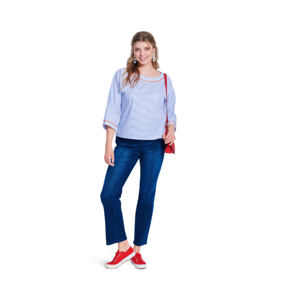 Burda Style Schnittmuster Nr. 5843 - Shirt - Rundhalsausschnitt - 2 Varianten – Bild 5