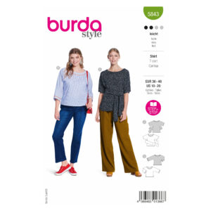 Burda Style Schnittmuster Nr. 5843 - Shirt - Rundhalsausschnitt - 2 Varianten