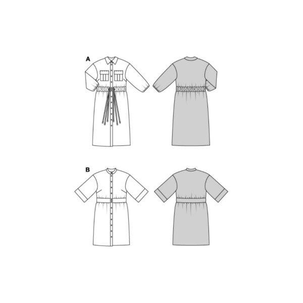 Burda Style Schnittmuster Nr. 5845 - Kleid - geknöpfte Kleider - 2 Varianten – Bild 8