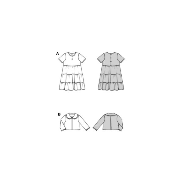 Burda Kids Schnittmuster Nr. 9225 - Kombination - Kleid und Jacke – Bild 8