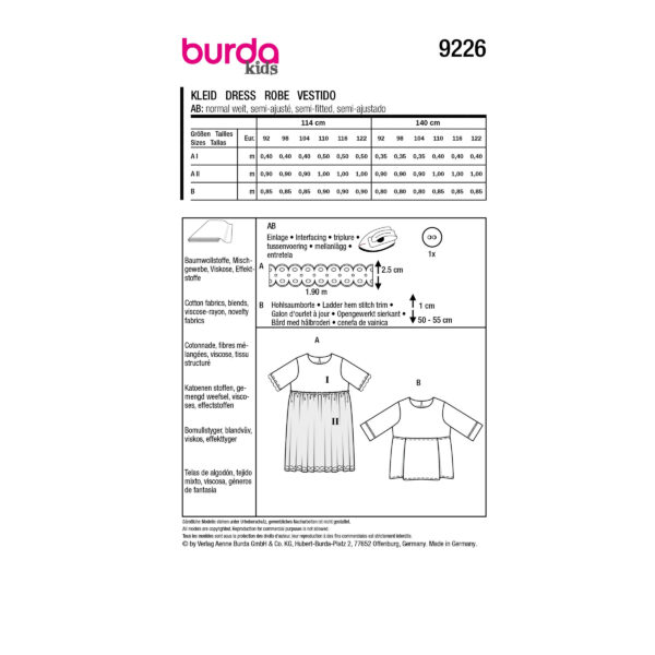 Burda Kids Schnittmuster Nr. 9226 - Kombination - Kleid und Top – Bild 9