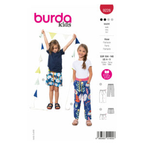 Burda Kids Schnittmuster Nr. 9228 - Hose - Shorts - Gummibund mit Kordel