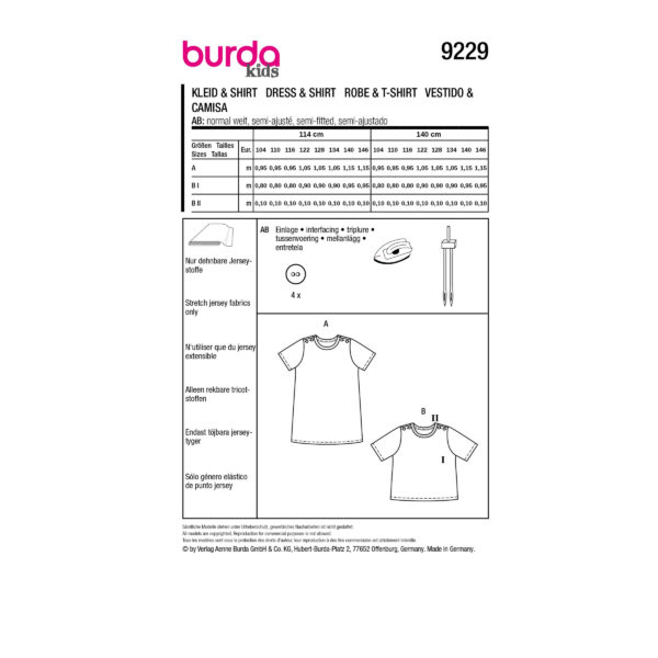 Burda Kids Schnittmuster Nr. 9229 - Kleid - Shirt - Sommerkleid - Sommershirt – Bild 7