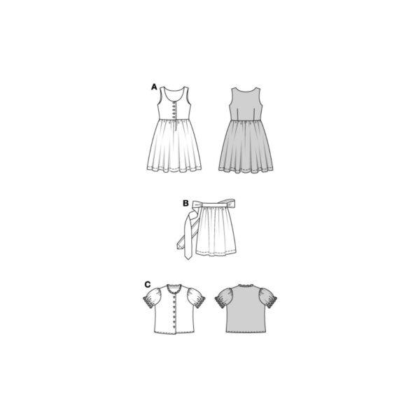 Burda Kids Schnittmuster Nr. 9230 - Dirndl Kombination - Kleid - Bluse - Schürze – Bild 8