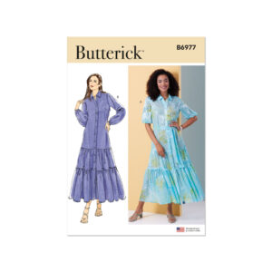 Butterick Schnittmuster - B6977 - Hemdblusenkleid mit Stufenrock