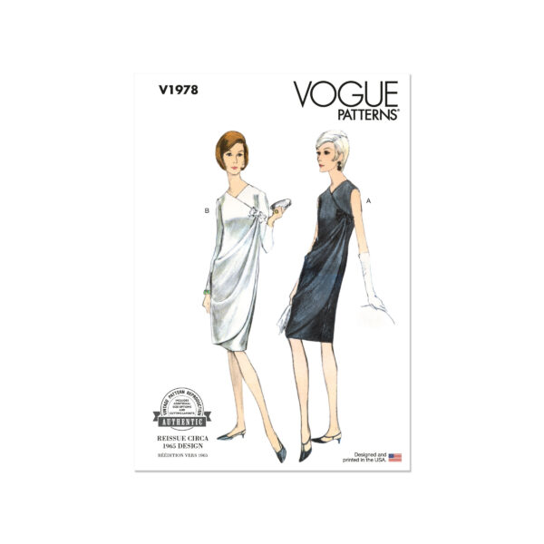 Vogue Schnittmuster V1978 - Vintage - schlichtes Kleid der 60er Jahre