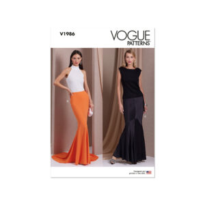 Vogue Schnittmuster V1986 - Stiftrock mit angesetztem Volantabschluss