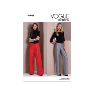 Vogue Schnittmuster V1988 - Damenhose schmal oder mit Bundfalten