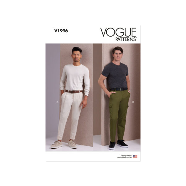 Vogue Schnittmuster V1996 - Herrenhose, 2 Varianten