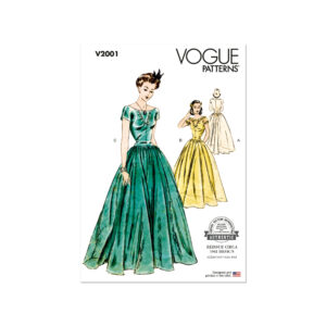 Vogue Schnittmuster - V2001 - Vintage - Abendkleid mit üppigem langen Rock, Stil der 40er Jahre
