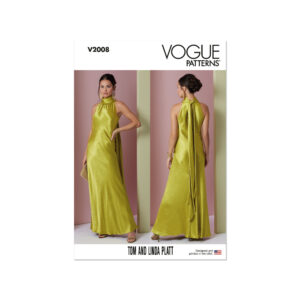 Vogue Schnittmuster - V2008 - ärmelloses Abendkleid mit Halsbündchen zum Binden