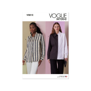 Vogue Schnittmuster V2012 - schlichte Hemdbluse mit verbreiterter Schulter