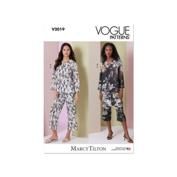 Vogue Schnittmuster V2019 - zweiteiliger legerer Hausanzug